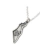 Carte d'Israël en argent sterling pour hommes avec collier étoile de David
