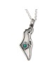 Carte d'Israël en argent sterling pour hommes avec collier étoile de David