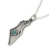 Men's Sterling Silver Map of Israel with Star of David Necklace