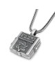 Collier réversible en argent avec livre de psaumes en microfilm