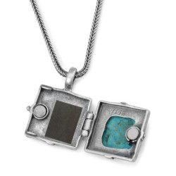 Silver Reversible Necklace with Microfilm Book of Psalms
