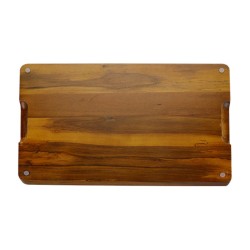 Dark Brown Wood Challah Board with White Marble Pl... | Challah Boards