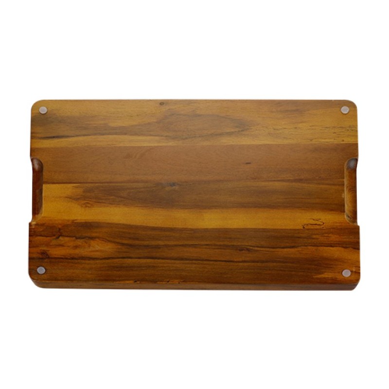 Dark Brown Wood Challah Board with White Marble Pl... | Challah Boards