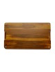 Dark Brown Wood Challah Board with White Marble Pl... | Challah Boards