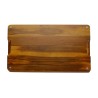 Dark Brown Wood Challah Board with White Marble Pl... | Challah Boards