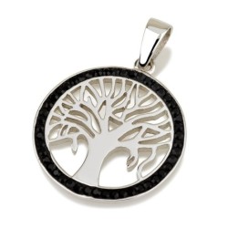 925 Sterling Silver Tree of Life Pendant with Crystal Stones