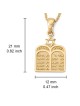 שרשרת תליון עשרת הדברות זהב 14K עם מגן דוד