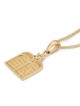 Collier pendentif Dix Commandements en or 14 carats avec étoile de David