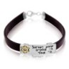 Shema Yisrael: Leather and Sterling Silver Unisex Bracelet with Gold S
