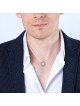 Collier en argent sterling avec inscription 7 bénédictions en hébreu/anglais