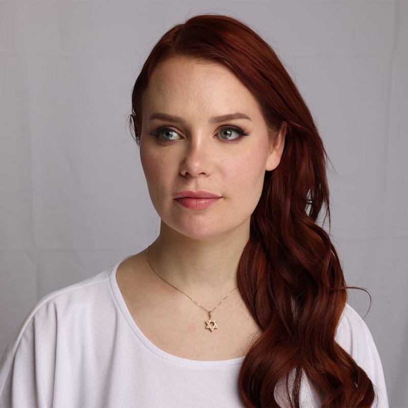 Collier pendentif étoile de David tridimensionnel en or 14 carats - Jaune ou