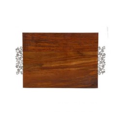 Yair Emanuel Grained Dark Wood Challah Board Laser... | Challah Boards