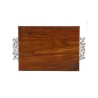 Yair Emanuel Grained Dark Wood Challah Board Laser... | Challah Boards