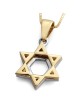 Collier pendentif diamant étoile de David en émail bleu or 14 carats - Choix o