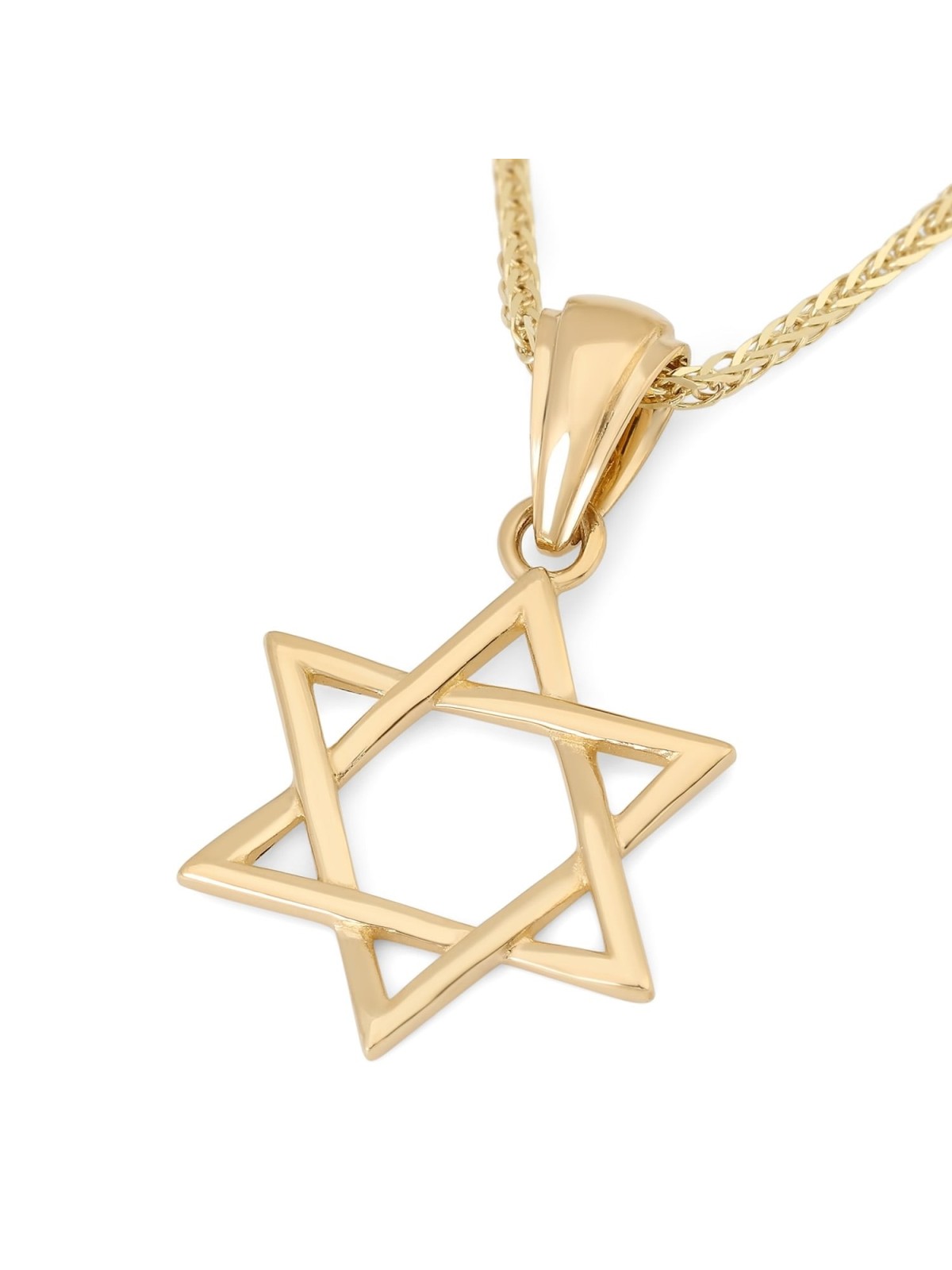 תליון מגן דוד משולב זהב צהוב 14 קראט עדין