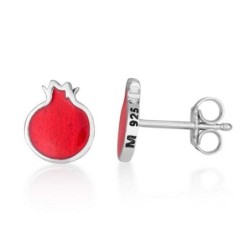 Marina Jewelry 925 Sterling Silver Stud Earrings With Pomegranate Desi