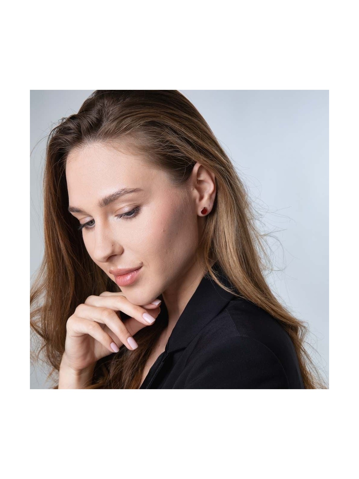 Marina Jewelry Boucles d'oreilles à tige en argent sterling 925 avec grenade Desi