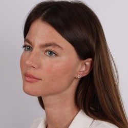 Gold Plated Sterling Silver Star of David Stud Earrings with Zircon St