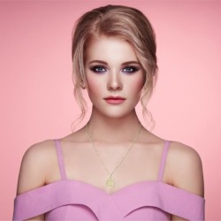 14K Yellow Gold and Cubic Zirconia Shema Yisrael Pendant Necklace