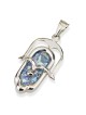 Collier pendentif Hamsa en verre romain et cascade d’argent