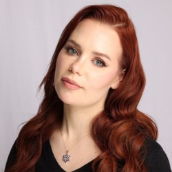 48-Diamond Two-Toned 14K Gold Star of David Pendant Necklace with Blue