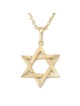 תליון מגן דוד מודגש זהב 14K לשני המינים עם גימור מחוספס - צהוב
