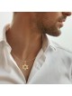 תליון מגן דוד מודגש זהב 14K לשני המינים עם גימור מחוספס - צהוב