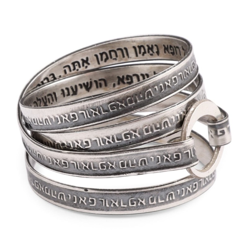 Bague en argent sterling 925 avec prières de guérison