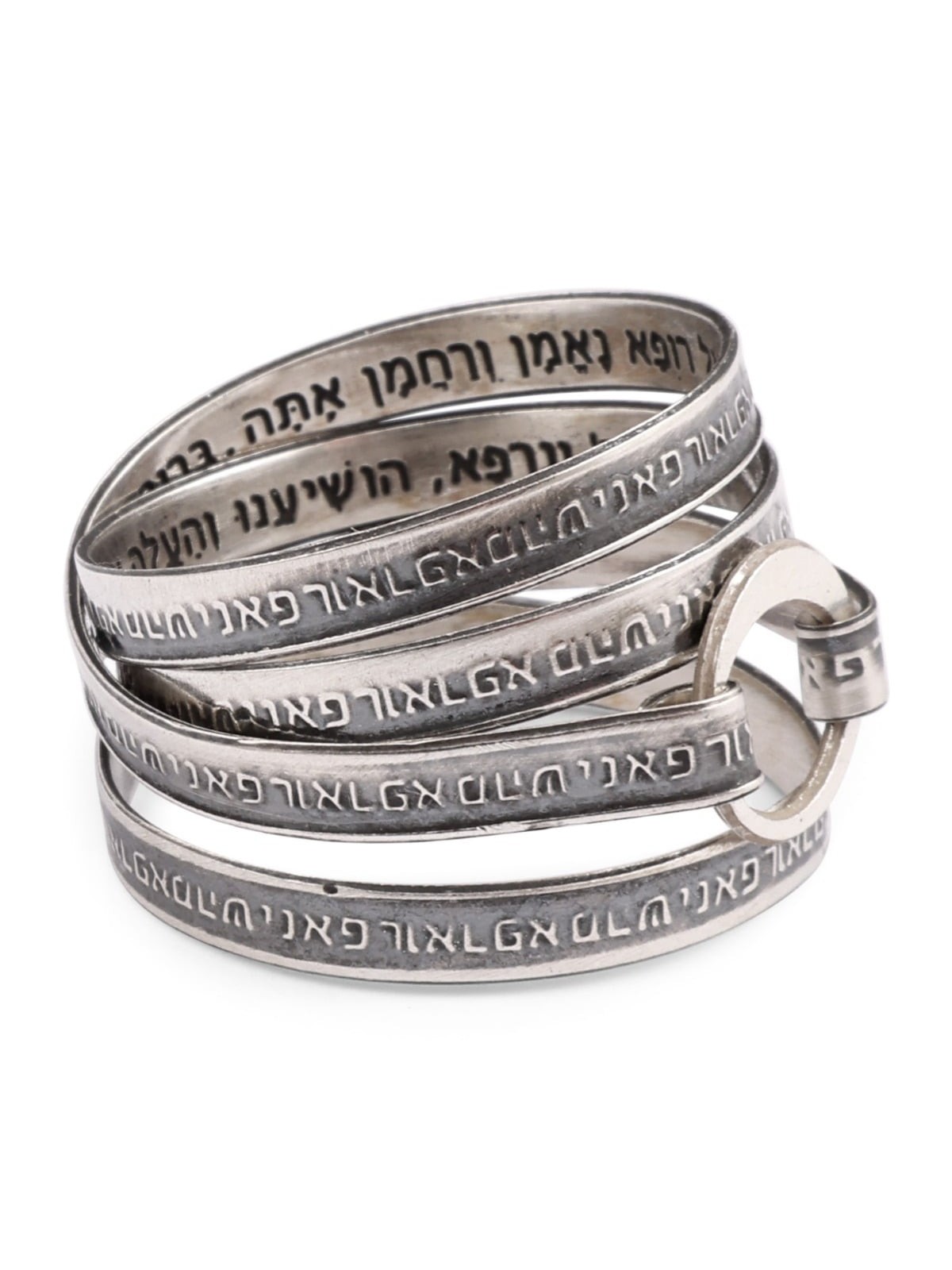 Bague en argent sterling 925 avec prières de guérison