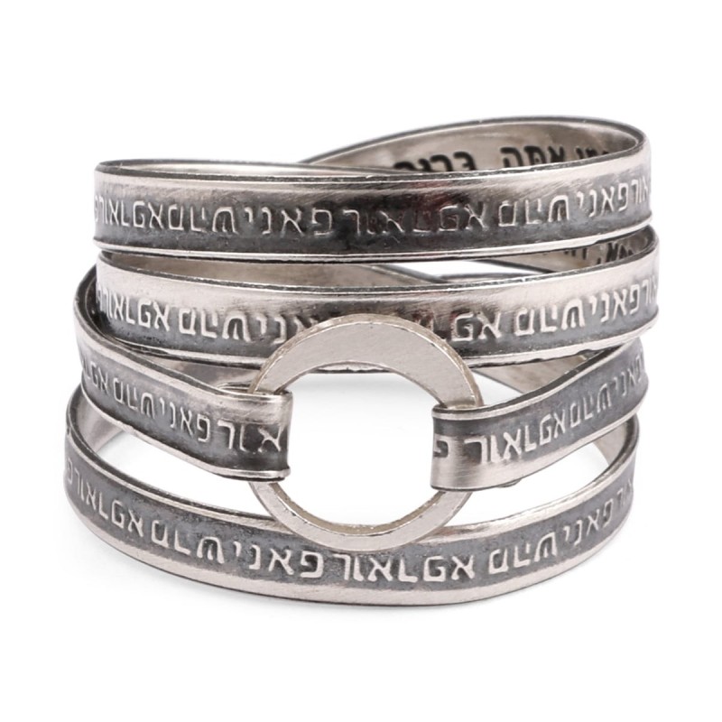 Bague en argent sterling 925 avec prières de guérison