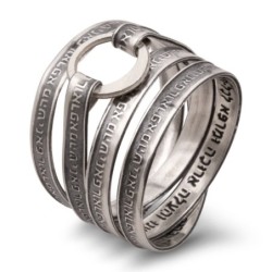 925 Sterling Silver Wrap Ring With Healing Prayers