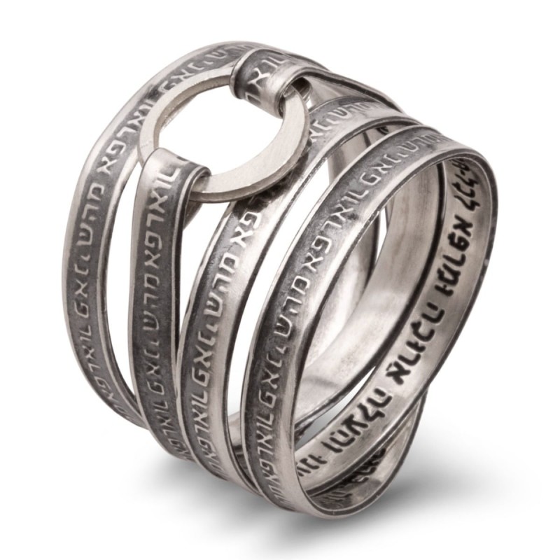 Bague en argent sterling 925 avec prières de guérison
