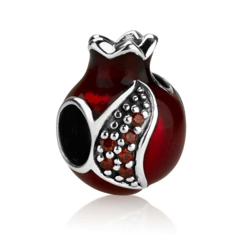 Marina Jewelry Breloque ouverte en forme de grenade avec pierres de grenat