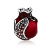 Marina Jewelry Open Pomegranate Bead Charm with Garnet Stones