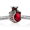 Marina Jewelry Open Pomegranate Bead Charm with Garnet Stones