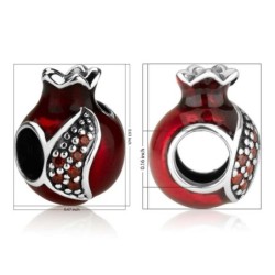 Marina Jewelry Open Pomegranate Bead Charm with Garnet Stones