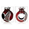 Marina Jewelry Open Pomegranate Bead Charm with Garnet Stones