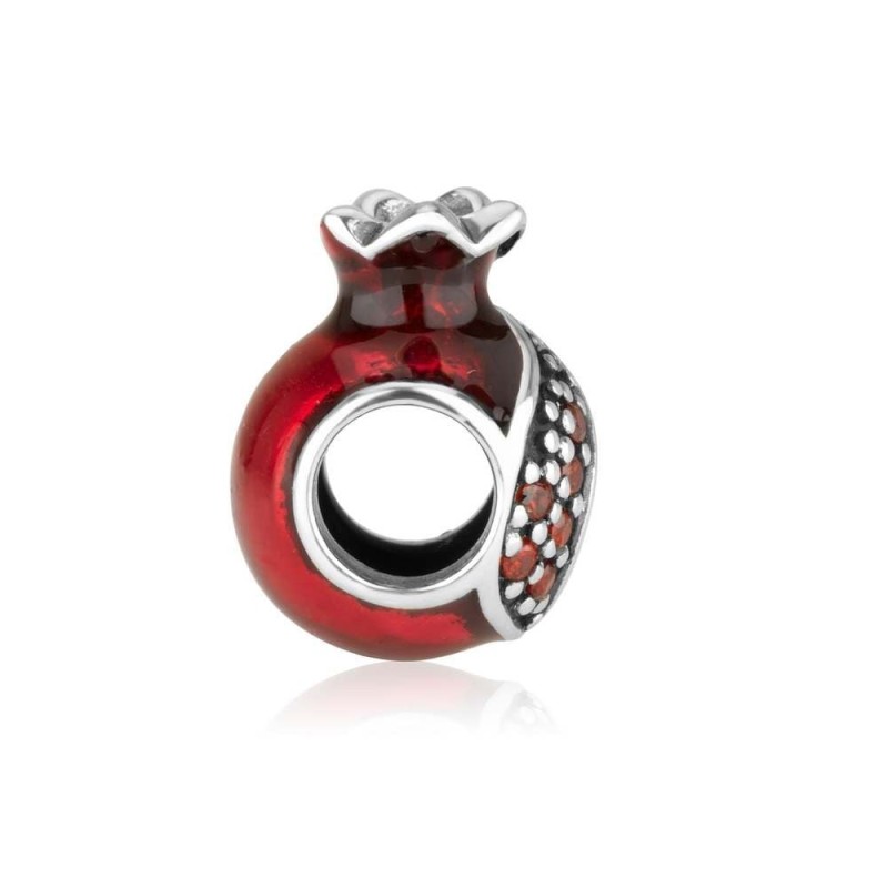 Marina Jewelry Breloque ouverte en forme de grenade avec pierres de grenat
