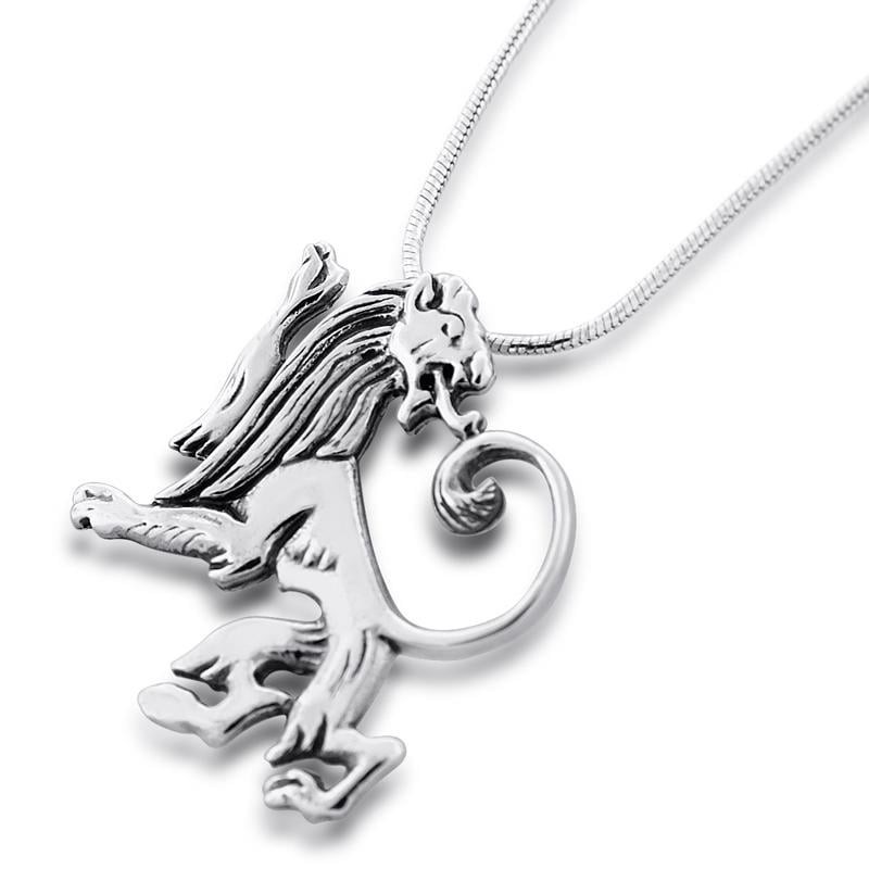 Collier Lion de Juda inversé en argent sterling