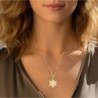14K Gold Star of David Pendant with Chai and Kotel Motif