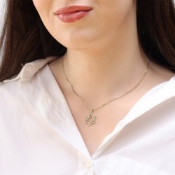 14K Gold Small Woven Star of David Pendant - Yellow or White Gold