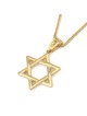 14K Gold Small Woven Star of David Pendant - Yellow or White Gold