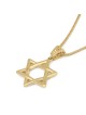 Pendentif petite étoile de David tissée en or 14 carats - Or jaune ou blanc
