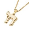 14K Gold Double Chai Pendant Necklace