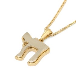 14K Gold Double Chai Pendant Necklace