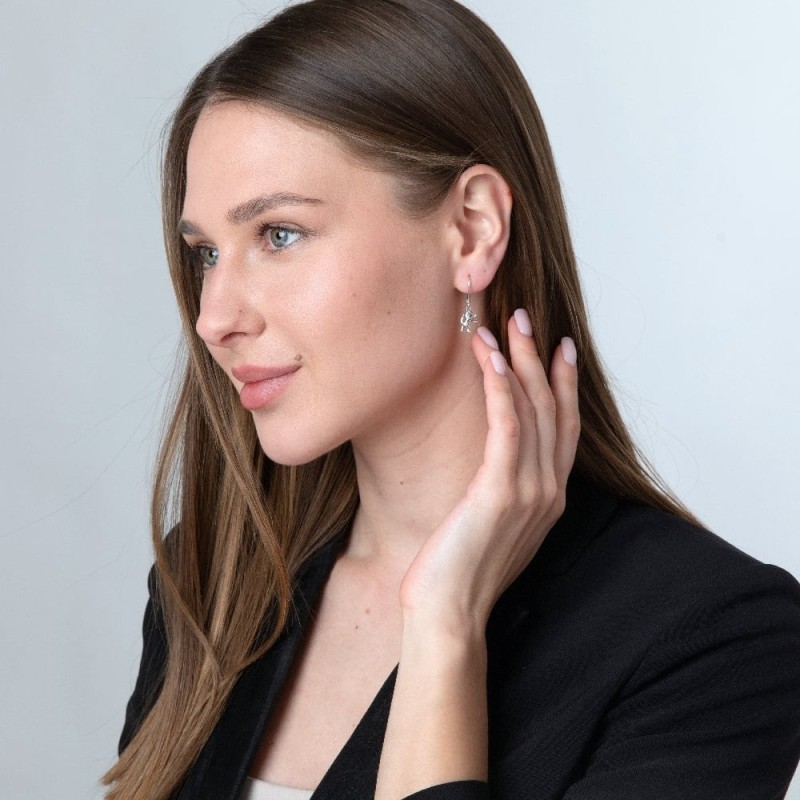 Boucles d'oreilles Marina Lion de Juda en argent sterling
