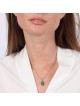 14K Gold and Eilat Stone Hamsa Pendant Necklace with Diamond and Evil