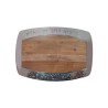Yair Emanuel Grained Wood Challah Board Metal Fram... | Challah Boards