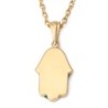 14K Gold and Eilat Stone Hamsa Pendant Necklace with Diamond and Evil
