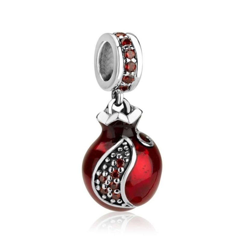 Marina Jewelry Breloque pendentif grenade ouverte avec pierres grenat